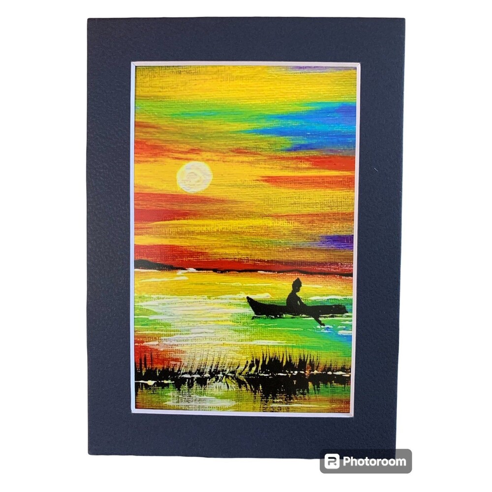 Embark on a Peaceful Escape: "Lake Ride" - Original Art Print (4x6)